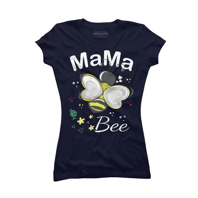 Junior's Design By Humans Mama Bee Floral Pattern By Aminemangaka1 T-Shirt - Image 4