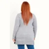 Women's Plus Size Sparkle Longline Cardigan - Grey | EVANS