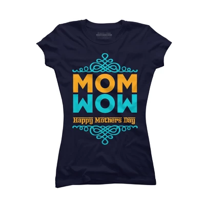 Junior's Design By Humans Happy Mother's Day Mom Wow By Tmsarts T-Shirt - Image 4