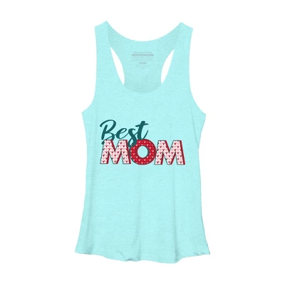 Women's Design By Humans Best Mom Heart Pattern By Semir Racerback Tank Top - Image 5