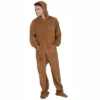 Footed Pajamas - Teddy Bear Adult Hoodie Chenille Onesie