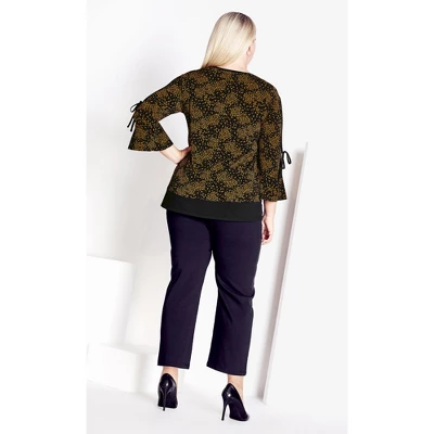 Women's Plus Size Lara Layered Print Top - Gold | AVENUE