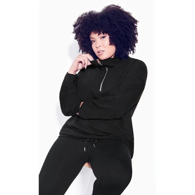 Women's Plus Size Textured Pullover - Black | ZIM & ZOE - Image 7