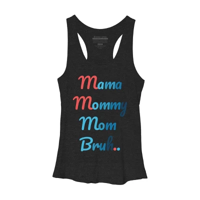 Women's Design By Humans Mother's Day Mama Mommy Mom Bruh By Prsfashion Racerback Tank Top - Image 2