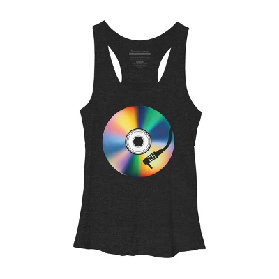 Women's Design By Humans Music Disc By Clingcling Racerback Tank Top - Image 2