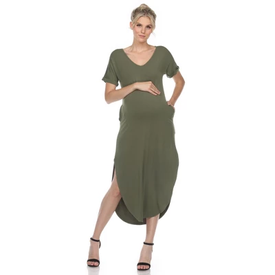 Maternity V-neck Maxi Dress - Image 9