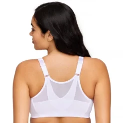 Glamorise Womens MagicLift Front-Closure Posture Back Wirefree Bra 1265 White