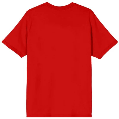 Runts Logo With Scattered Fruit Crew Neck Short Sleeve Red Women's T-shirt - Image 2