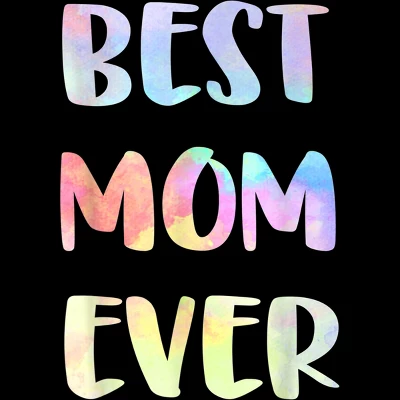 Junior's Design By Humans Best Mom Ever Rainbow Bubble Text By MiuMiuShop T-Shirt