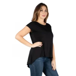24seven Comfort Apparel Women's Plus Hi Lo T Shirt