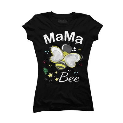 Junior's Design By Humans Mama Bee Floral Pattern By Aminemangaka1 T-Shirt - Image 3