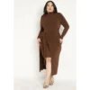 ELOQUII Women’s Plus Size Mockneck Knit Dress With Wrapover Skirt