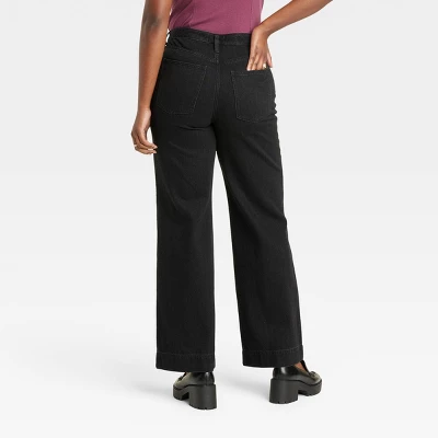 Women's High-Rise Wide Leg Jeans - Universal Thread™ Black - Image 4