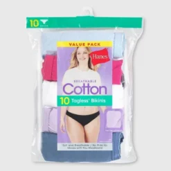 Hanes Women's 10pk Cotton Bikini Underwear - Colors May Vary
