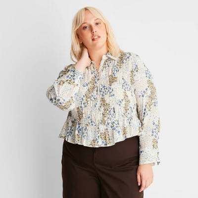 Women's Long Sleeve Ruched Button-Up Top - Future Collective™ With Reese Blutstein - Image 4