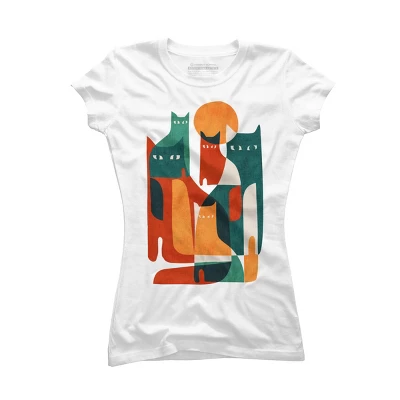 Junior's Design By Humans Cat Cat Cat By Radiomode T-Shirt - Image 4