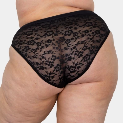 Curvy Couture Women's Plus Size No-Show Lace High Cut Brief Panty - Image 2