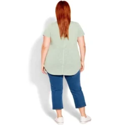 Women's Plus Size Slub Tee - Mint | EVANS