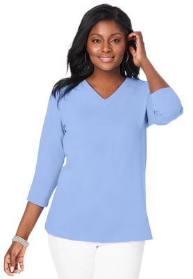 Jessica London Women’s Plus Size V-Neck Tee - Image 8