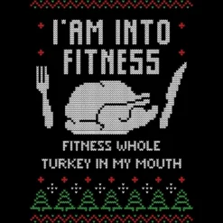 Women's Design By Humans Fitness Whole Turkey Ugly Christmas Sweater By Shirtpublic Racerback Tank Top