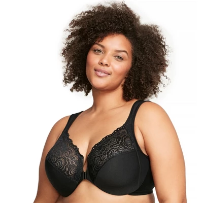 Glamorise Womens WonderWire Front-Closure Underwire Bra 1245 Black - Image 5