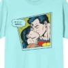Superman He's My Hero Comic Panel Crew Neck Short Sleeve Celadon Women's T-shirt