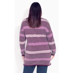 Women's Plus Size Hannah Stripe Sweater - Lilac | AVENUE
