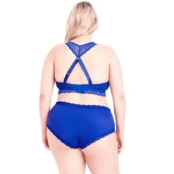 Women's Plus Size Lingerie Racer Back Bralette - Ultraviolet | HIPS & CURVES