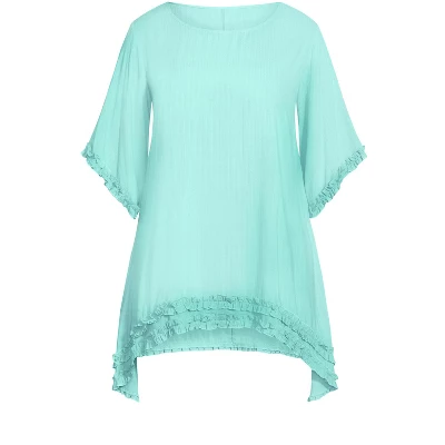 Women's Plus Size Kaylee Sharkbite Tunic - Seafoam | AVEOLOGY - Image 2