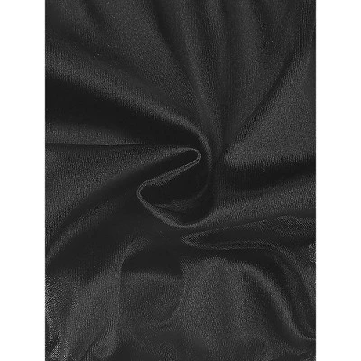 Agnes Orinda Women Plus Mid-Rise Frill Trim Elastic Waist Satin Bikini Black Thong Large - Image 3