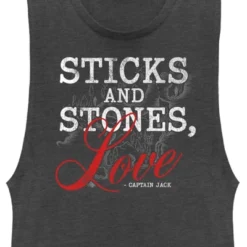 Junior's Pirates Of The Caribbean: Curse Of The Black Pearl Sticks And Stones Love Festival Muscle Tee