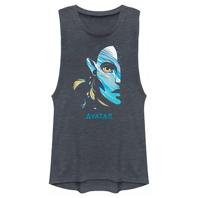 Junior's Avatar: The Way Of Water Neytiri Face Logo Festival Muscle Tee - Image 3