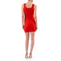 August Sky Women's Scalloped Bodycon Mini Dress