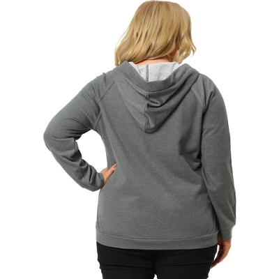 Agnes Orinda Women's Plus Size Pullover Hoodie Knit Long Sleeve Drawstring Work Hooded Sweatshirt - Image 4