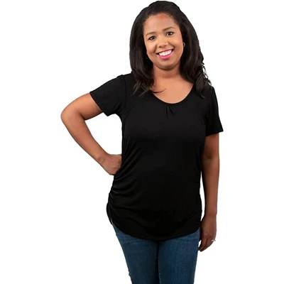 Bamboobies Nursing T-shirt For Breastfeeding - Black - Image 8