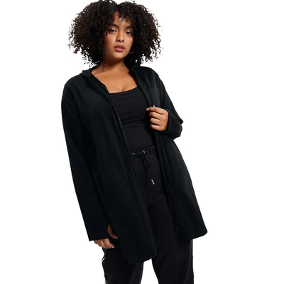 June + Vie By Roaman's Women’s Plus Size Zip-Up French Terry Hoodie - Image 2