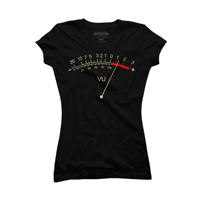 Junior's Design By Humans VU Meter Vintage Analog By Clickbong T-Shirt - Image 2