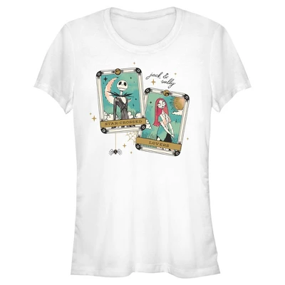 Junior's The Nightmare Before Christmas Jack And Sally Tarot Cards T-Shirt - Image 3
