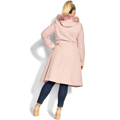 Women's Plus Size Miss Mysterious Coat - Blush | CITY CHIC - Image 2