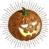 Junior's Design By Humans Halloween Smiling Retro Pumpkin With Fine Detailed Lettering By Agor2012 T-Shirt