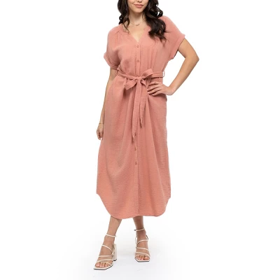 August Sky Women's Front Button Down Midi Dress - Image 5