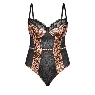 Women's Plus Size Mimi Bodysuit - Leopard Print| CITY CHIC - Image 2