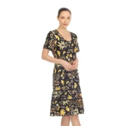 Women's Floral Short Sleeve Knee Length Dress