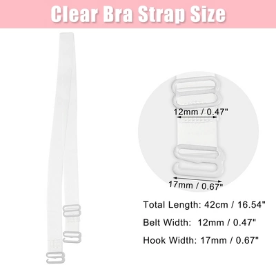 Unique Bargains ABS Non-Slip Adjustable Invisible Clear Bra Shoulder Strap Transparent 3 Pair - Image 3