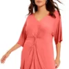June + Vie By Roaman's Women’s Plus Size Twist-Front Tunic