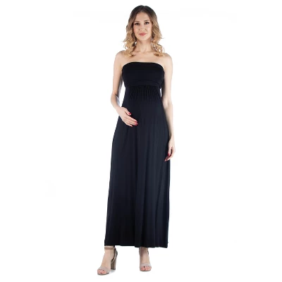 24seven Comfort Apparel Sleeveless Empire Waist Maternity Maxi Dress - Image 4