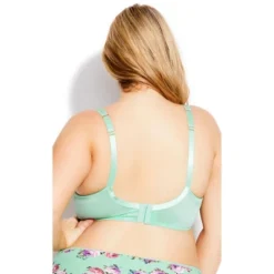 Women's Plus Size Basic Balconette Bra - Mint Floral | AVENUE