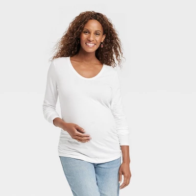 Long Sleeve Scoop Neck Maternity T-Shirt - Isabel Maternity By Ingrid & Isabel™ - Image 2