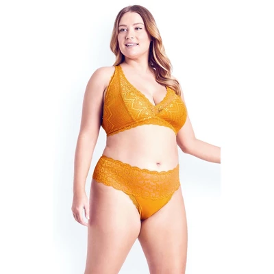 Women's Plus Size Lingerie Racer Back Bralette - Marigold | HIPS & CURVES - Image 3
