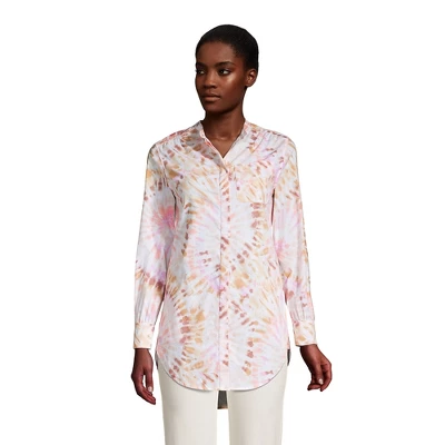 Lands' End Women's Cotton A-Line Long Sleeve Tunic Top - Image 4